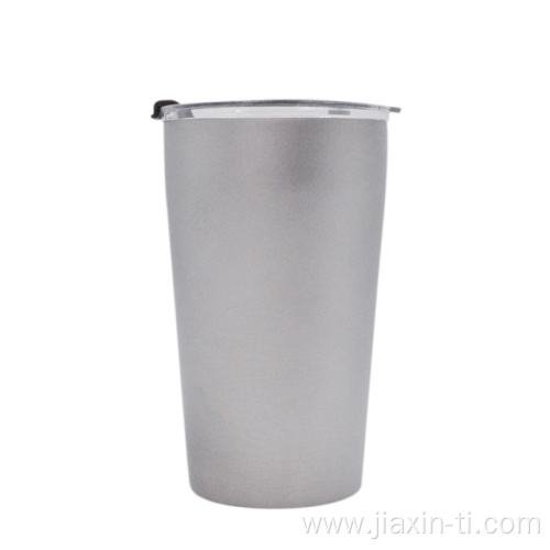 Double Insulated Titanium Beer Mug With Lid- Works